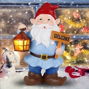 Garden Gnome Statue Solar Light Outdoor Decor